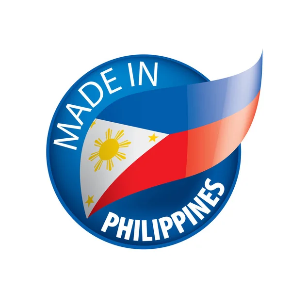 Filippinerna flagga, vektorillustration på vit bakgrund — Stock vektor