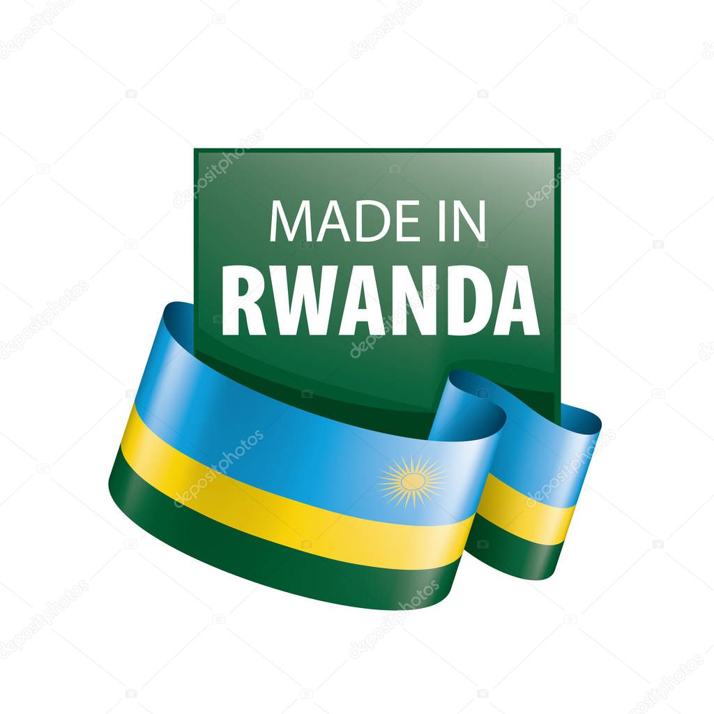 Rwanda flag, vector illustration on a white background