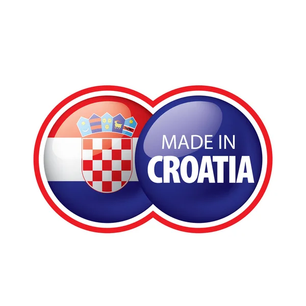 Kroatien flagga, vektorillustration på vit bakgrund — Stock vektor