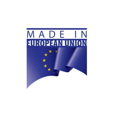 Beyaz arka planda Avrupa Birliği bayrağı ve vektör illüstrasyonu