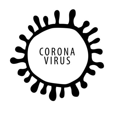 Beyaz arkaplanda bir koronavirüsün vektör çizimi