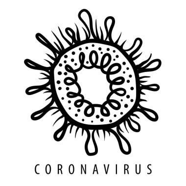 Beyaz arkaplanda bir koronavirüsün vektör çizimi