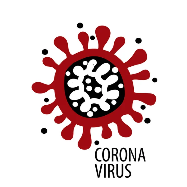 Ilustración vectorial de un coronavirus sobre un fondo blanco — Archivo Imágenes Vectoriales