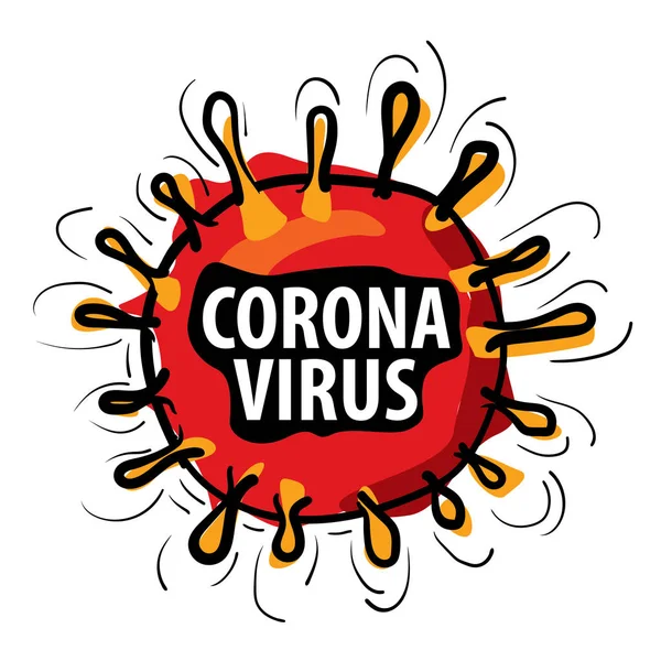 Illustrazione vettoriale di un coronavirus su sfondo bianco — Vettoriale Stock