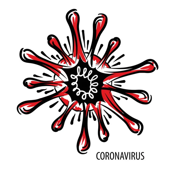 Ilustración vectorial de un coronavirus sobre un fondo blanco — Vector de stock