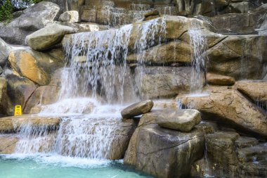 Waterfall in a mineral spring I Resort Spa in Nha Trang in Vietnam. January 13, 2020