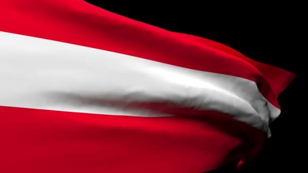 La bandera nacional de Austria ondea al viento — Vídeos de Stock