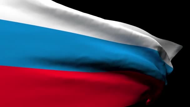 La bandera nacional de Rusia ondea al viento — Vídeo de stock