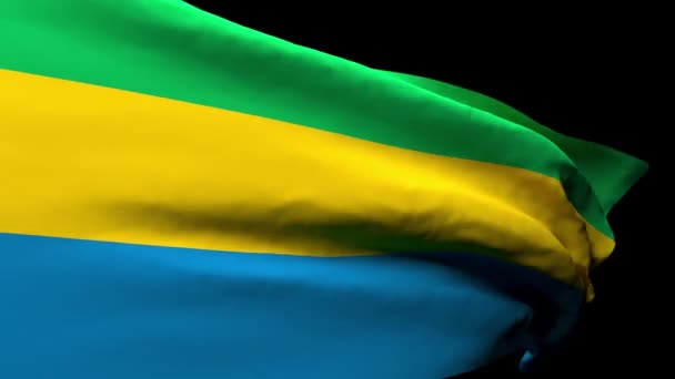 Le drapeau national du Gabon flotte dans le vent — Video