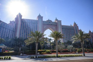 Dubai, BAE 'deki Atlantis Oteli. Güneşli 13 Mart 2020 sabahı
