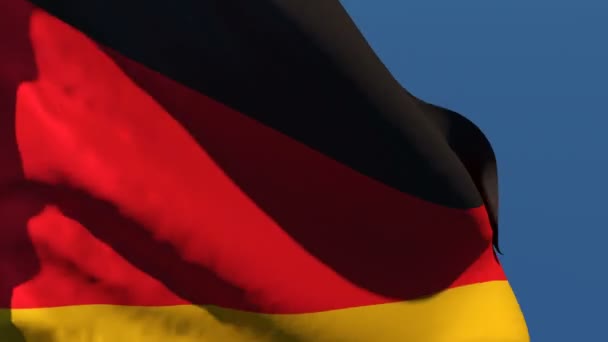 Die deutsche Nationalflagge weht im Wind — Stockvideo