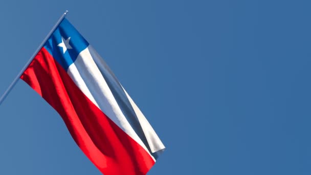 The national flag of Chile is flying in the wind — Stock Video