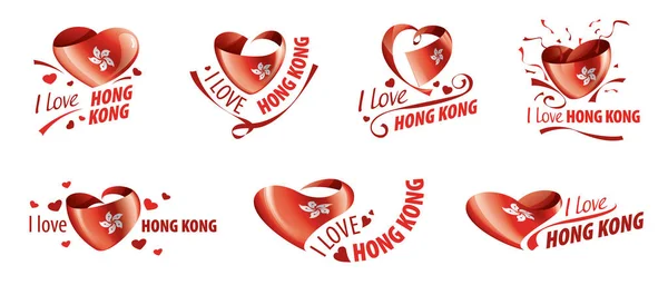 Drapeau de Hong Kong, illustration vectorielle sur fond blanc — Image vectorielle