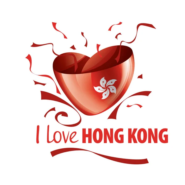 Bandera de Hong Kong, ilustración vectorial sobre fondo blanco — Vector de stock