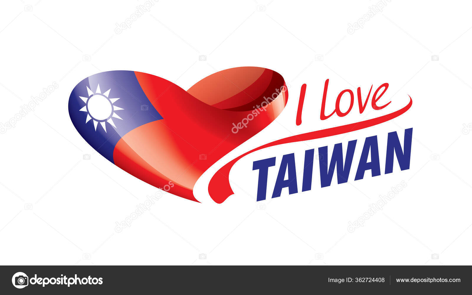 台湾国旗 白色背景上的矢量插图 图库矢量图像 C Artbutenkov