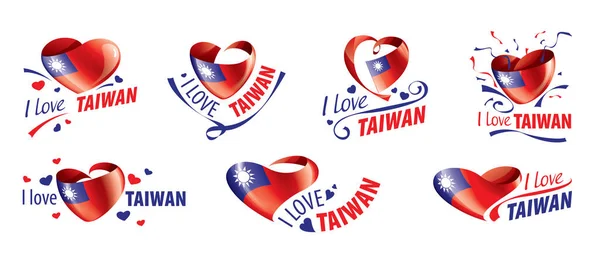 Drapeau de Taiwan, illustration vectorielle sur fond blanc — Image vectorielle