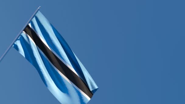 The national flag of Botswana is flying in the wind — Stock Video