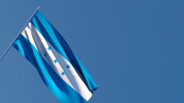 Honduras 'ın ulusal bayrağı rüzgarda dalgalanıyor.