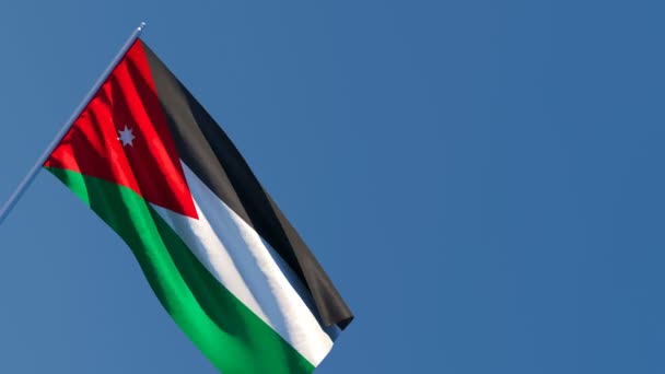 The national flag of Jordan is flying in the wind — Stock Video