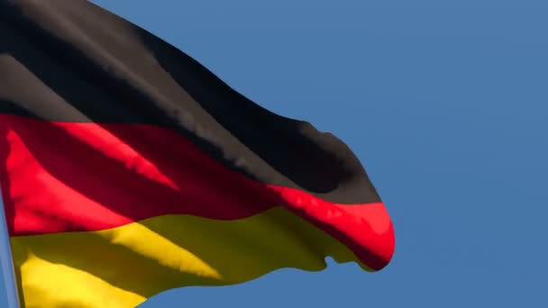 La bandiera nazionale della Germania sta volando nel vento — Video Stock