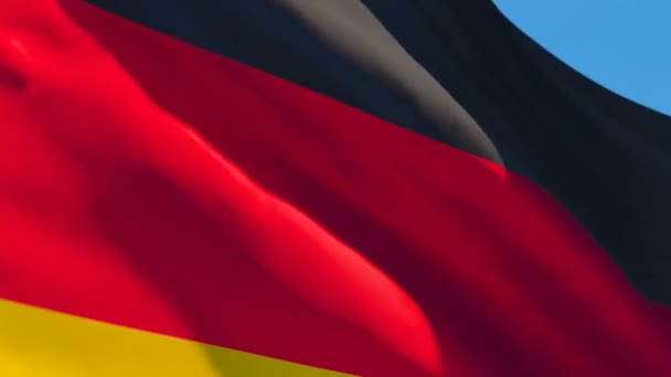 La bandera nacional de Alemania ondea con el viento — Vídeo de stock