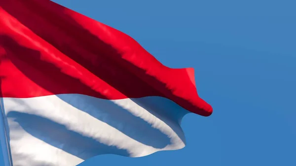 3D рендеринг національного прапора Індонезії, який махає вітром. — стокове фото