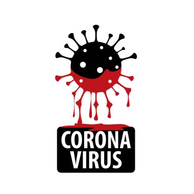 Siyah vektör, koronavirüsün kırmızı kanamasına işaret ediyor.