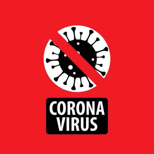 Векторный признак коронавируса, скрещенный красной полосой — стоковый вектор