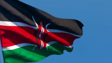 Kenya bayrağı rüzgarda dalgalanıyor.