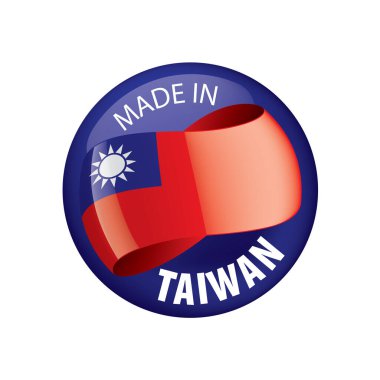 Tayvan bayrağı, beyaz arkaplanda vektör illüstrasyonu