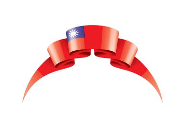 Tayvan bayrağı, beyaz arkaplanda vektör illüstrasyonu
