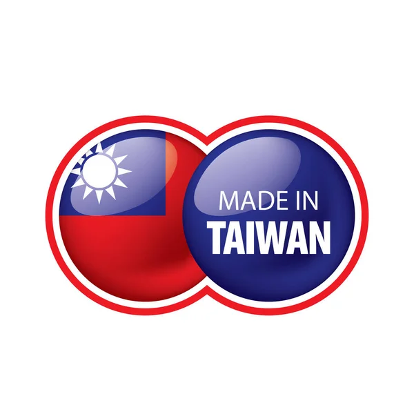 Tajwańska flaga, ilustracja wektora na białym tle — Wektor stockowy