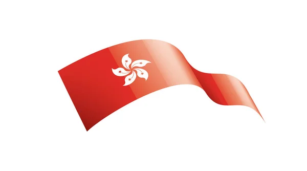 Σημαία Χονγκ Κονγκ, διανυσματική απεικόνιση σε λευκό φόντο — Διανυσματικό Αρχείο