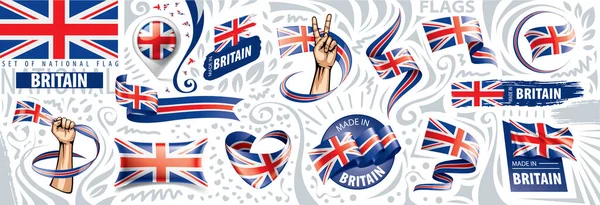 Σημαία Ηνωμένου Βασιλείου, διανυσματική απεικόνιση σε λευκό φόντο — Διανυσματικό Αρχείο