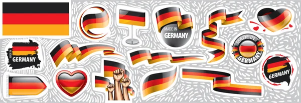 Vector set of the national flag of Germany — Stock Vector