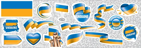 各种创意设计中的乌克兰国旗矢量集 — 图库矢量图片