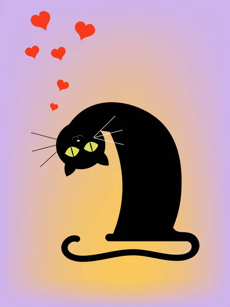 Hafif arka planda kara kedi