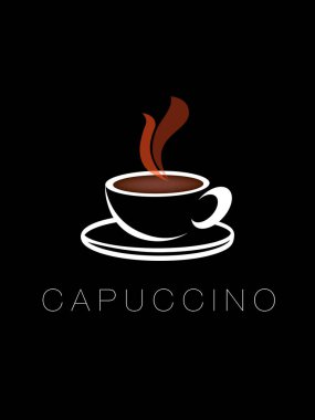 Beyaz arka planda bir fincan kahve.