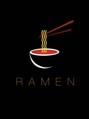 Arka planda Ramen eriştesi.