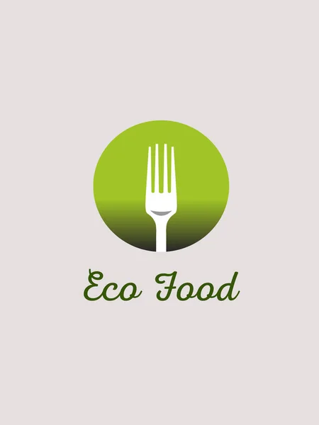 Eco food logo valkoisella pohjalla — vektorikuva