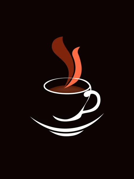 Logotipo de café em um fundo marrom —  Vetores de Stock