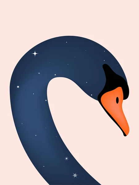 Το κεφάλι του Swan σε ένα ελαφρύ φόντο — Διανυσματικό Αρχείο