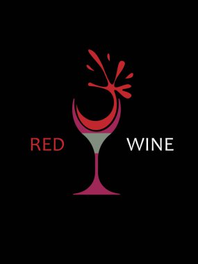 Beyaz arka planda şarap camı logosu