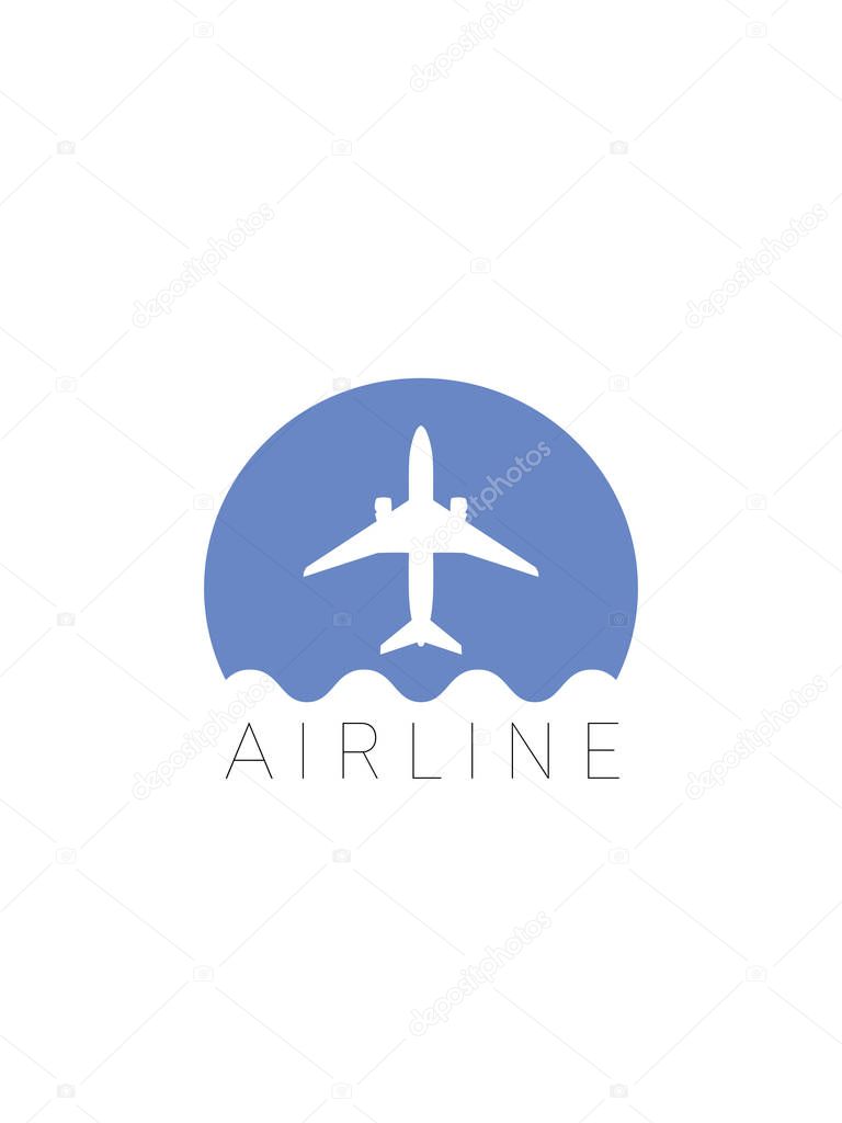 Plane logo on a white background