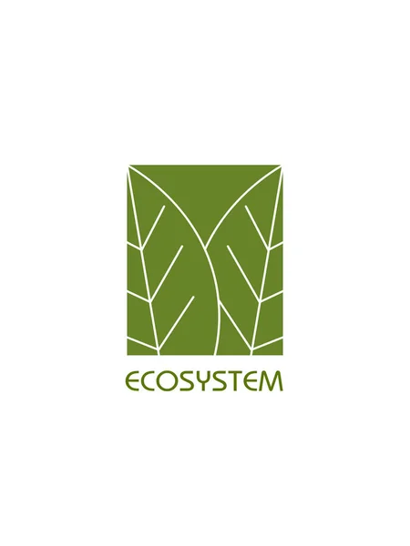 白い背景に生態系のロゴ — ストックベクタ