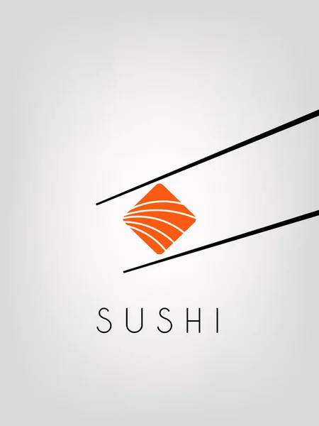Sushi und Stäbchen-Logo auf weißem Hintergrund — Stockvektor
