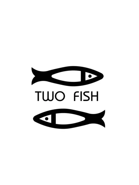 Δύο λογότυπο ψαριού σε λευκό φόντο — Διανυσματικό Αρχείο