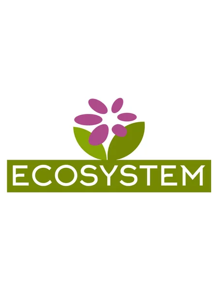 Logotipo dell'ecosistema su sfondo bianco — Vettoriale Stock