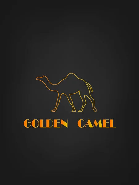 Goldenes Kamel-Logo auf schwarzem Hintergrund — Stockvektor