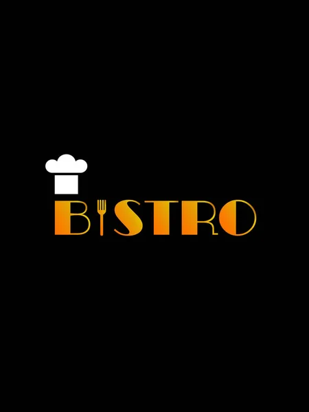 Siyah arkaplanda Bistro logosu — Stok Vektör
